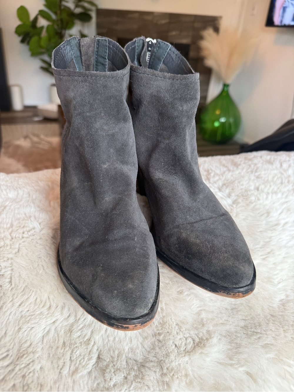Dolce Vita Charcoal Suede Ankle Booties